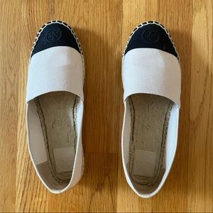Tory Burch Canvas Colorblock Pattern Espadrille Flats